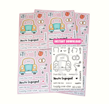 Load image into Gallery viewer, You're Engaged A4 Printed Cardstock Pack of 2 with Free Digi Stamp
