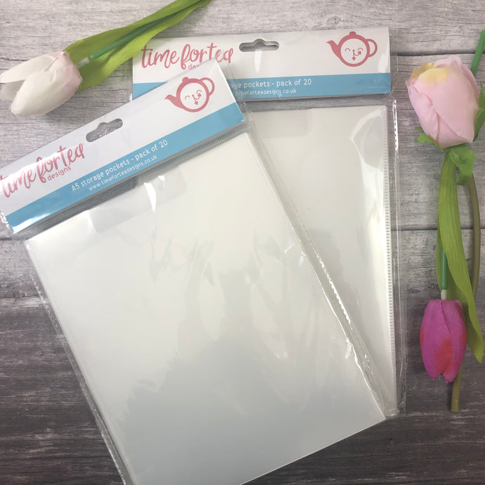 Clear Storage Pockets A5 - Pack of 20