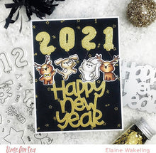 Load image into Gallery viewer, Happy New Year Critters Clear Stamp Set