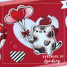 Load image into Gallery viewer, Smitten Kittens A4 Printed Cardstock Pack of 2 with Free Digi Stamp and free add on Digis