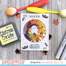 Load image into Gallery viewer, Spooky Circles A4 Printed Cardstock Pack of 2 with Free Digi Stamp