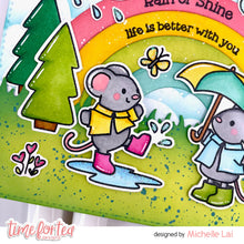 Load image into Gallery viewer, Rain or Shine Mice A4 Printed Cardstock Pack of 2 with Free Digi Stamps