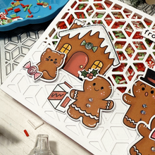 Load image into Gallery viewer, Gingerbread Family A4 Printed Cardstock Pack of 2 with Free Digi Stamp