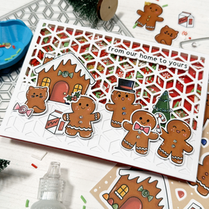 Gingerbread Family A4 Printed Cardstock Pack of 2 with Free Digi Stamp