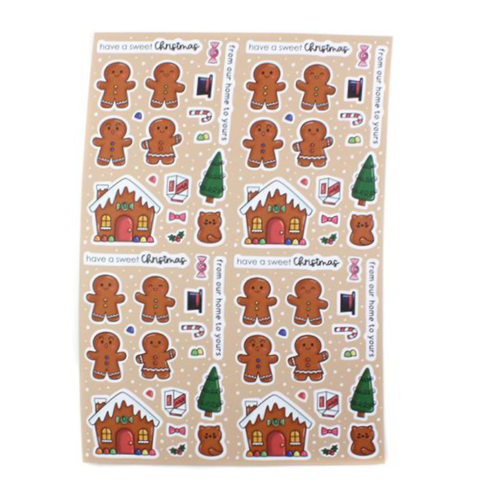 Gingerbread Family A4 Printed Cardstock Pack of 2 with Free Digi Stamp