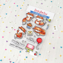 Load image into Gallery viewer, Birthday Fox Clear Stamp Set