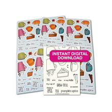 Load image into Gallery viewer, Pumpkin Spice A4 Printed Cardstock Pack of 2 with Free Digi Stamp