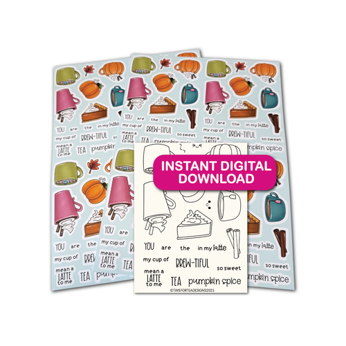 Pumpkin Spice A4 Printed Cardstock Pack of 2 with Free Digi Stamp