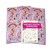 Load image into Gallery viewer, Jumping with Joy A4 Printed Cardstock Pack of 2 with Free Digi Stamp