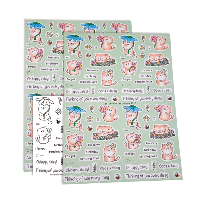 Oops A Daisy A4 Printed Cardstock Pack of 2 with Free Digi Stamp