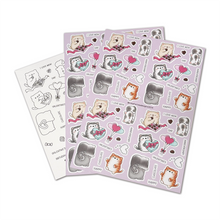 Load image into Gallery viewer, Smitten Kittens A4 Printed Cardstock Pack of 2 with Free Digi Stamp and free add on Digis