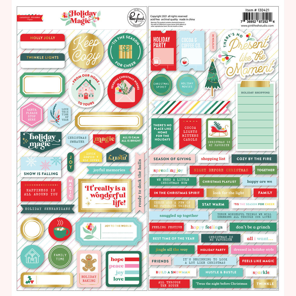PFS Holiday Magic Cardstock Stickers
