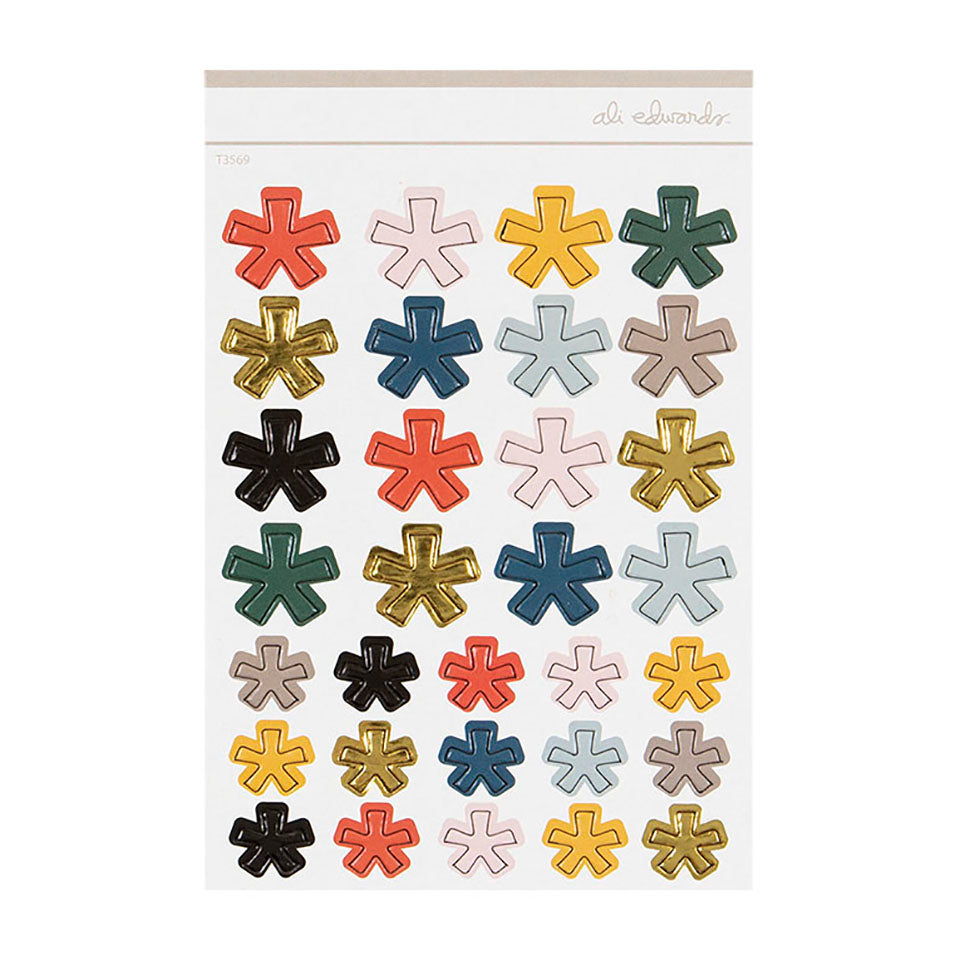 AE multi-coloured chipboard Asterisks