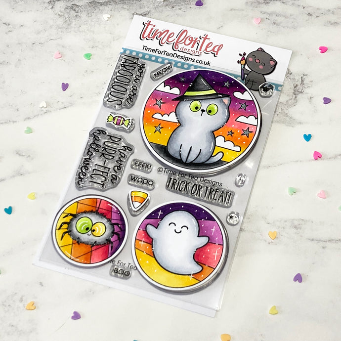 Spooky Circle Tags Clear Stamp Set