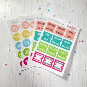 Noted Tabs and Mood Stickers - Set of 4 Sheets