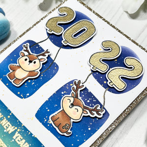 Happy New Year Critters Balloon Numbers Add On Digital Stamp Collection