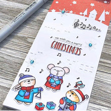 Load image into Gallery viewer, Carolling Critters Clear Stamp Set