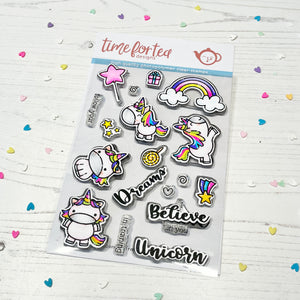 Unicorn In Training Clear Stamp Set