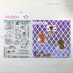 Crafty Cats Clear Stamp Set